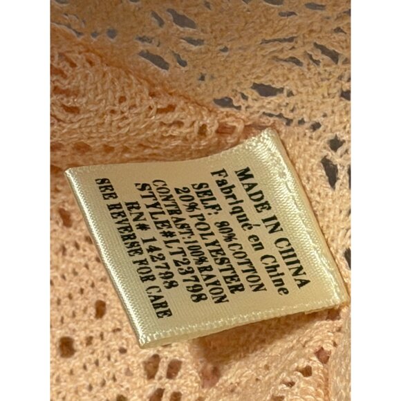 Loverich Peach Knit Beach Cover Up With Tie Front Elastic Waist Crochet Style Sz - Picture 6 of 12